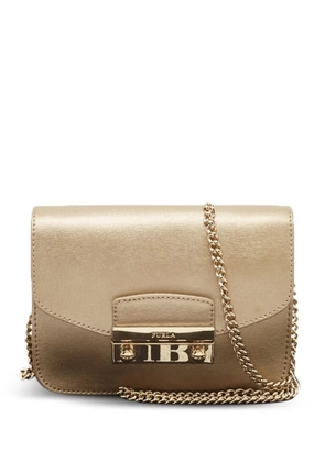 Furla laminated-leather mini crossbody bag - Yellow