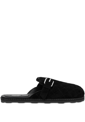 Moschino quilted suede mules - Black