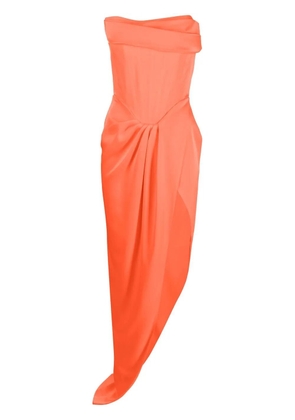 Alex Perry Harland draped satin corset gown - Orange