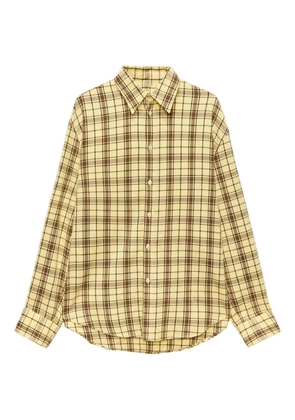MSGM checked-pattern long-sleeve shirt - Yellow