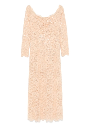 Rabanne sequinned lace maxi dress - Neutrals