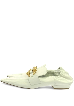 Bottega Veneta Pre-Owned chain-link pointed-toe pumps - White
