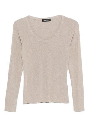 Fabiana Filippi scoop-neck long-sleeve top - Neutrals