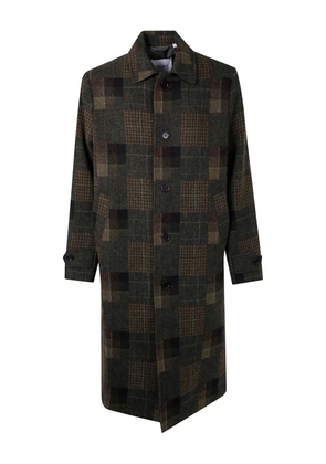 Les Deux checked wool coat - Black