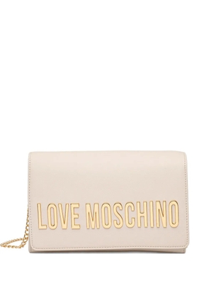 Love Moschino logo-appliqué cross body bag - Neutrals