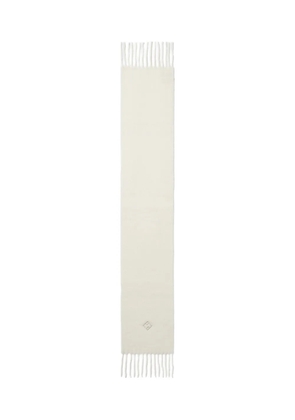 Peserico fringed logo scarf - White