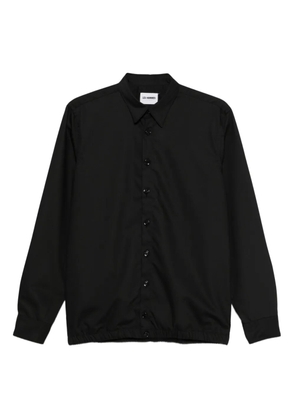 LES HOMMES button-down elasticated-hem shirt - Black