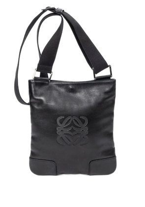 Loewe Pre-Owned Flat Anagram leather crossbody bag - Black