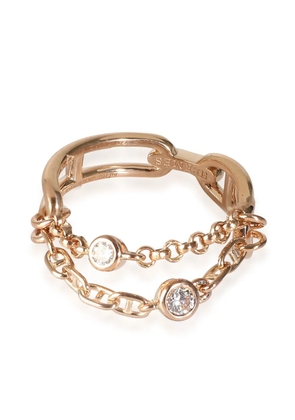 Hermès Pre-Owned 18kt rose gold Chaine d'Ancre ring - Pink