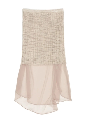 Bimba y Lola knitted overlay midi skirt - Neutrals