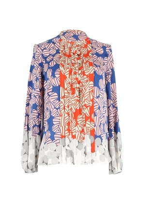 Diane Von Furstenberg Vintage geometric-print blouse - Blue
