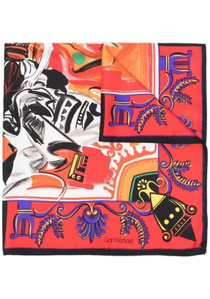 Versace Pre-Owned 1990s graphic-print silk scarf - Red
