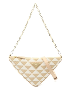 Prada Pre-Owned 2010s Triangolo Symbole pattern shoulder bag - Neutrals