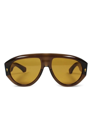 Jacques Marie Mage shield-frame tinted sunglasses - Brown