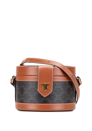 Celine Pre-Owned 2020 Medium Triomphe Coated Canvas Tambour crossbody bag - Brown