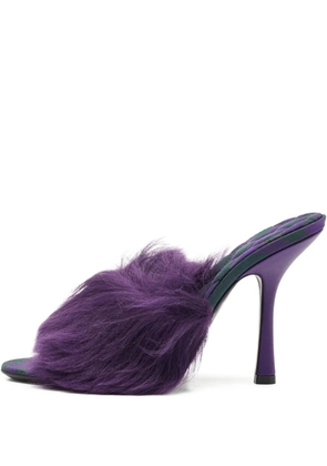 Burberry Pre-Owned shearling-fur sandals - Purple