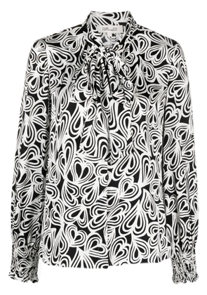 DVF Diane von Furstenberg Tina heart-pattern shirt - Black