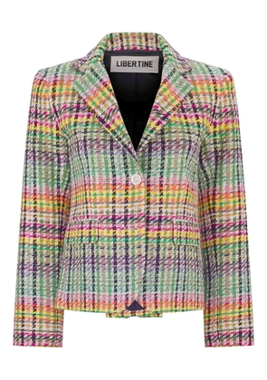 Libertine checked single-breasted blazer - Green