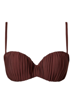 TWINSET pleated bandeau bikini top - Brown