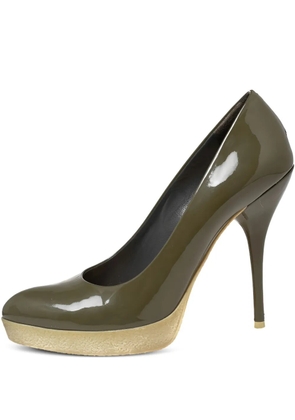 Gucci Pre-Owned 120mm leather heeled pumps - Green