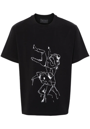HELIOT EMIL Shelter-printed T-shirt - Black