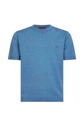 Gucci logo-embroidered T-shirt - Blue