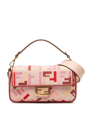 Fendi Pre-Owned 2010-2025 Zucca Embroidered Canvas Baguette satchel - Pink