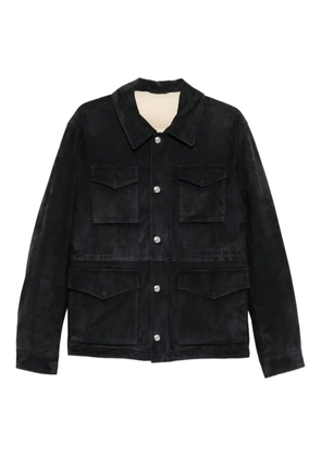 Eleventy flap-pockets suede jacket - Blue