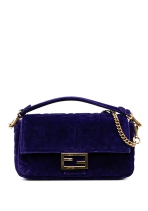 Fendi Pre-Owned 2010-2025 Zucca Embossed Velvet Baguette satchel - Purple