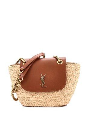 Saint Laurent Pre-Owned Manon Basket Bag Raffia with Leather Mini shoulder bag - Brown
