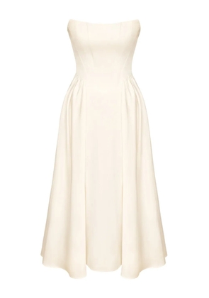 POST MERIDIEM corset-bodice midi dress - Neutrals