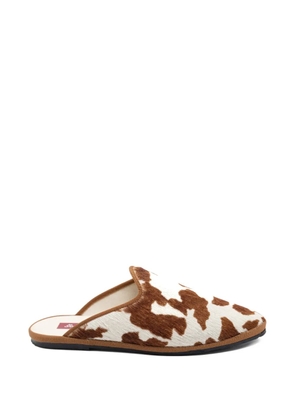 Gondolina rodeo cow-print mules - White