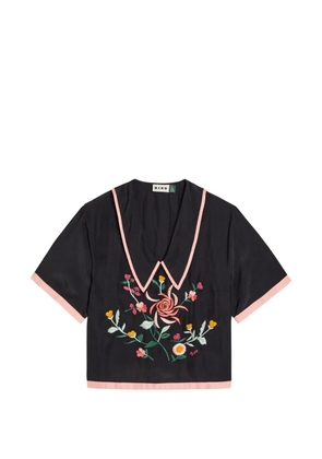 Rixo Nicolina embroidery top - Black