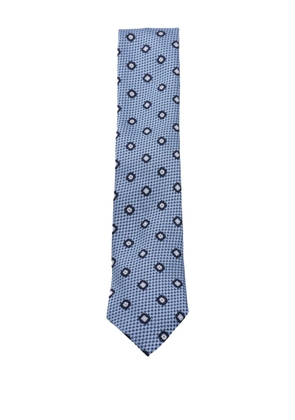 Zegna patterned silk tie - Blue