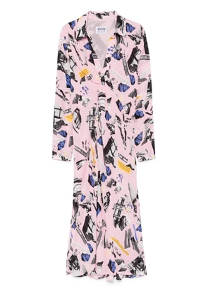 MOSCHINO JEANS crepe maxi dress - Pink