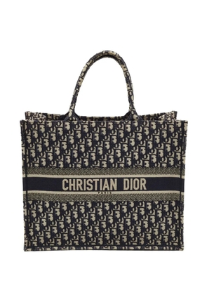 Christian Dior Pre-Owned large Book Oblique embroidered tote bag - Blue