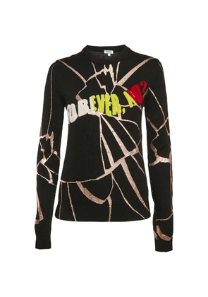 Kenzo Pre-Owned metallic-print wool sweater - Black