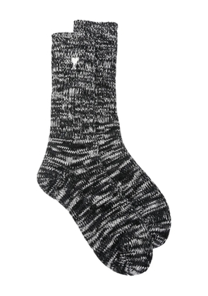 AMI Paris embroidered socks - Black