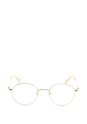 Gucci Pre-Owned Fashion logo round glasses - Gold