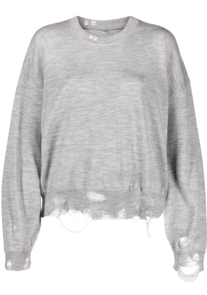 R13 distressed merino-wool jumper - Grey