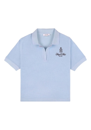 Sporty & Rich logo-embroidered short-sleeve polo shirt - Blue