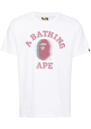 A BATHING APE® logo-print cotton T-shirt - White