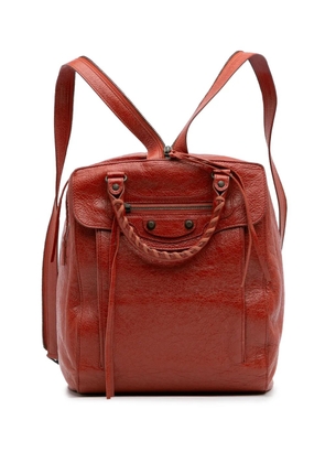 Balenciaga Pre-Owned 2014 Lambskin Motocross Classic Traveler Convertible backpack - Red