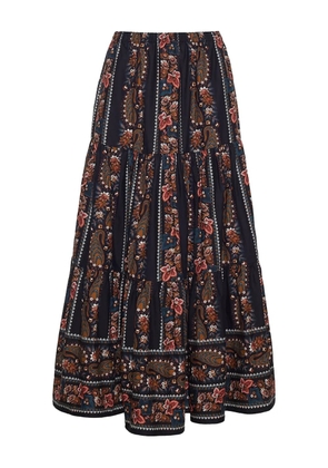 Cara Cara paisley tiered skirt - Black