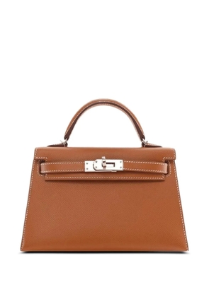 Hermès Pre-Owned 2025 gold Mini Kelly Sellier 20 Epsom palladium hardware handbag - Brown