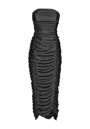 Norma Kamali Vintage pre-owned ruched strapless midi dress - Black