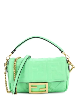 Fendi Pre-Owned Baguette NM Bag Zucca Embossed Leather Mini crossbody bag - Green