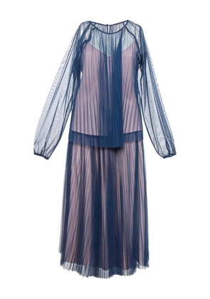 MAX&Co. pre-owned sheer pleated skirt suit - Blue