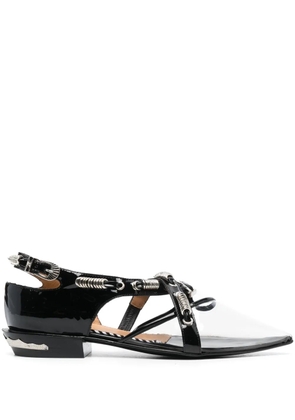 Toga Pulla ring-detail leather ballerina shoes - Black