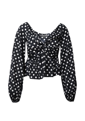 Caroline Constas polka-dot V-neck top - Black